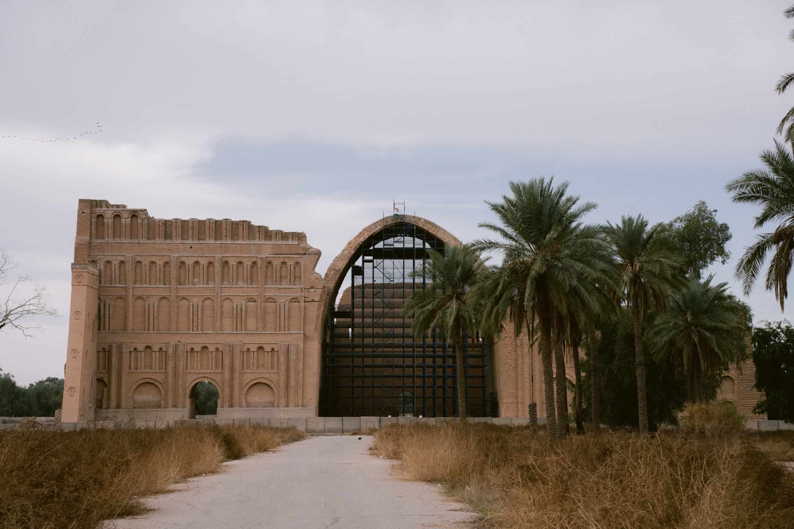 View of the Taq Kasra arch in Salman Pak near Baghdad, Iraq—an ancient Persian site and one of the most impressive historical places to visit near the Iraqi capital.